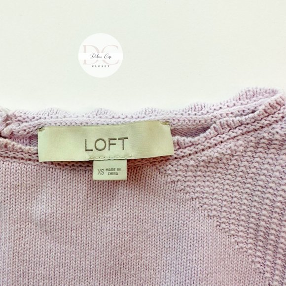 ANN TAYLOR LOFT 100% Cotton Lilac Sweater Size XS - Picture 7 of 7